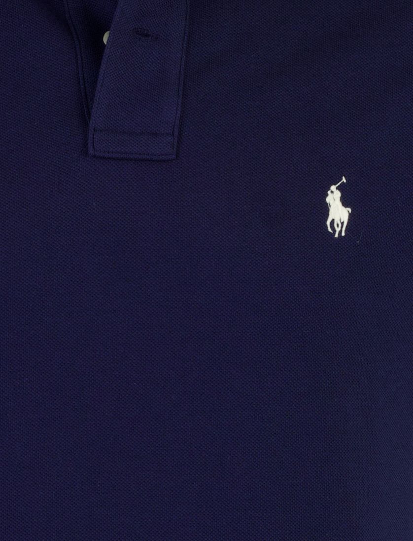 poloshirt korte mouw Ralph Lauren navy normale fit 2 knopen