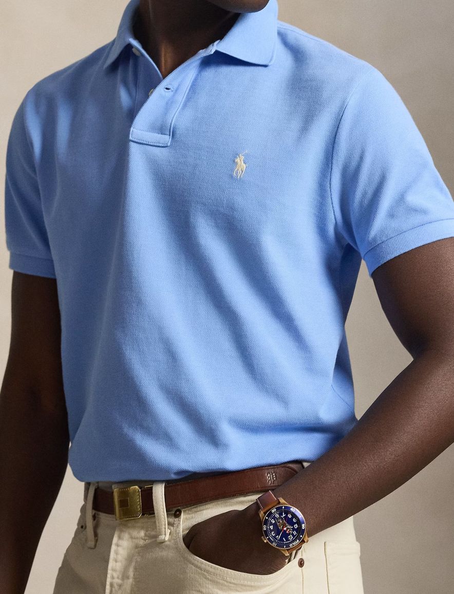 Polo Ralph Lauren poloshirt blauw slim fit effen