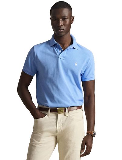 Polo Ralph Lauren Polo Ralph Lauren poloshirt blauw slim fit 2 knoops