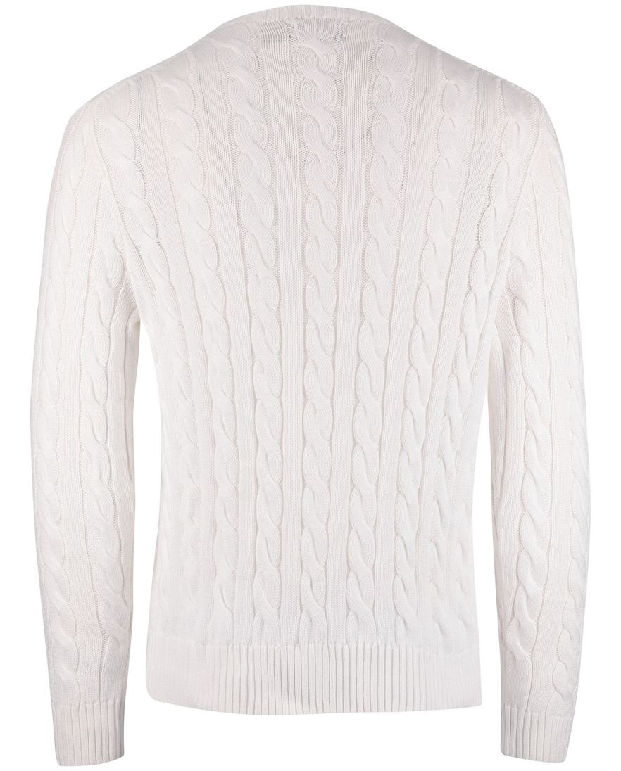 Witte kabeltrui Polo Ralph Lauren normale fit