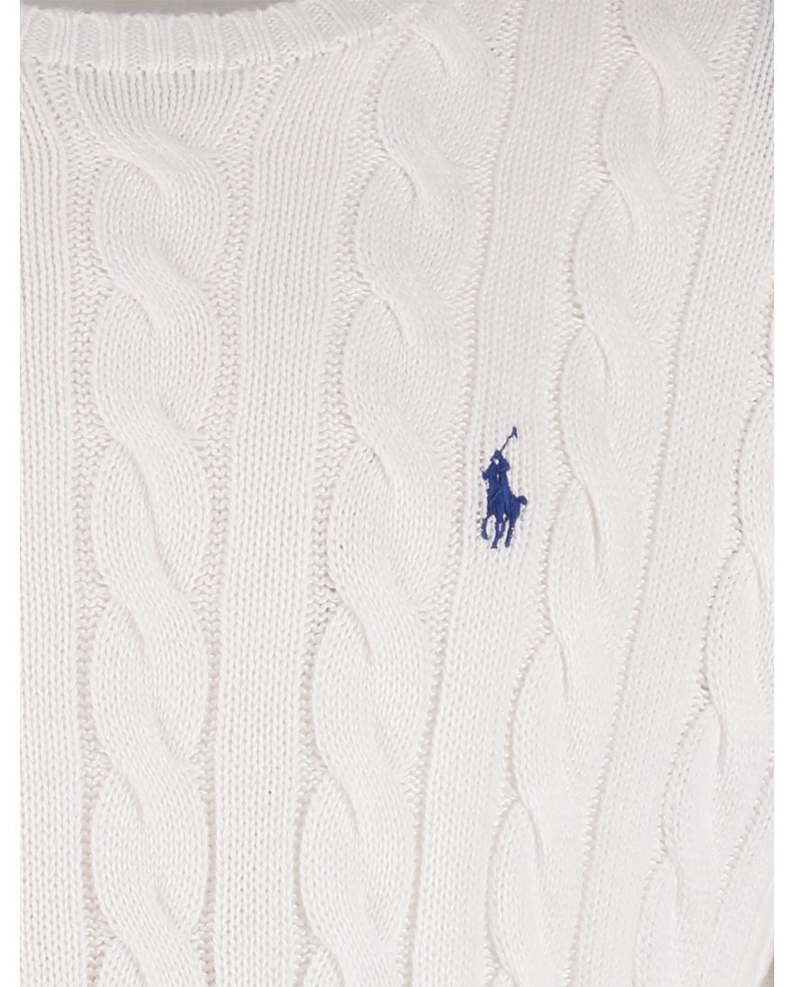Witte kabeltrui Polo Ralph Lauren normale fit