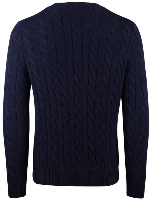Polo Ralph Lauren kabeltrui donkerblauw structuur
