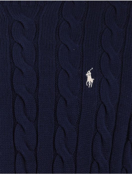 Polo Ralph Lauren kabeltrui donkerblauw structuur