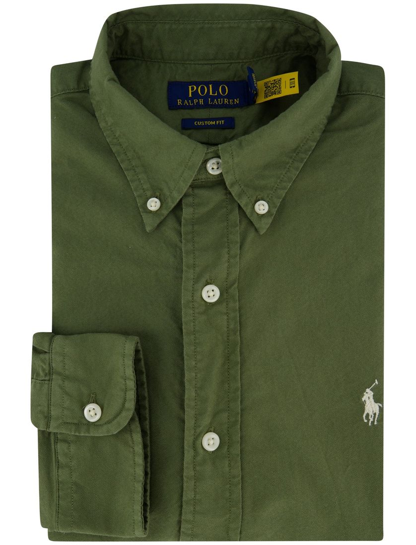 overhemd legergroen Polo Ralph Lauren custom fit button down
