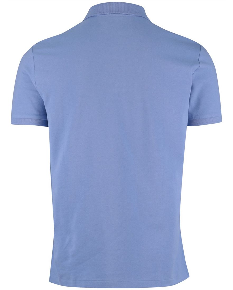 Polo Ralph Lauren Custom Slim Fit Polo Lichtblauw effen blauw logo