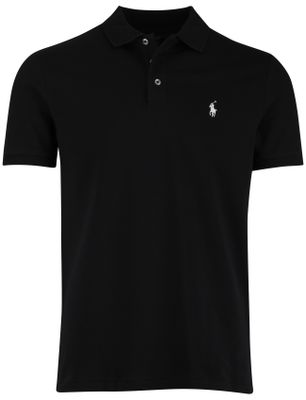 Polo Ralph Lauren Polo Ralph Lauren Custom Slim Fit Polo Zwart effen wit logo