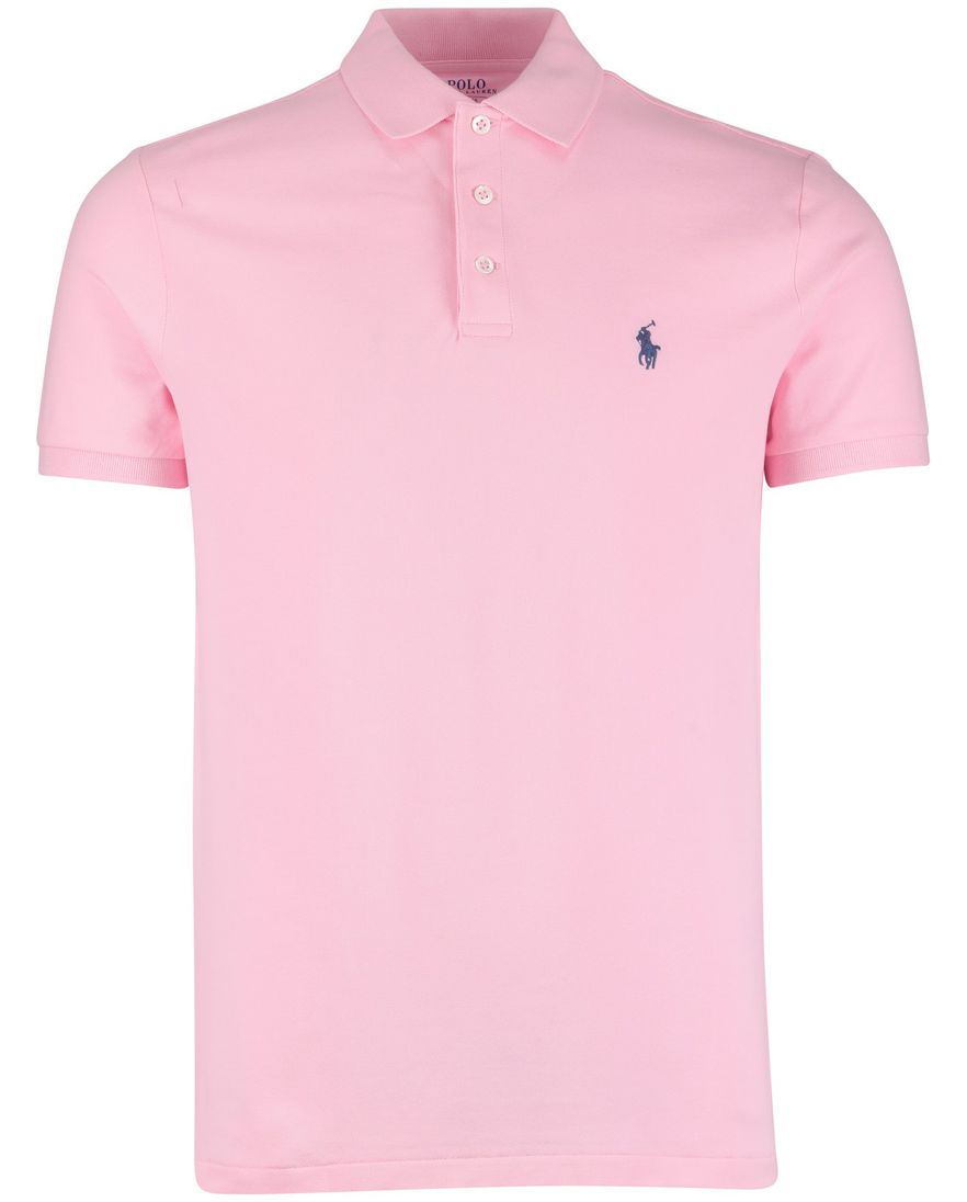 Polo Ralph Lauren Custom Slim Fit Polo Roze effen paars logo