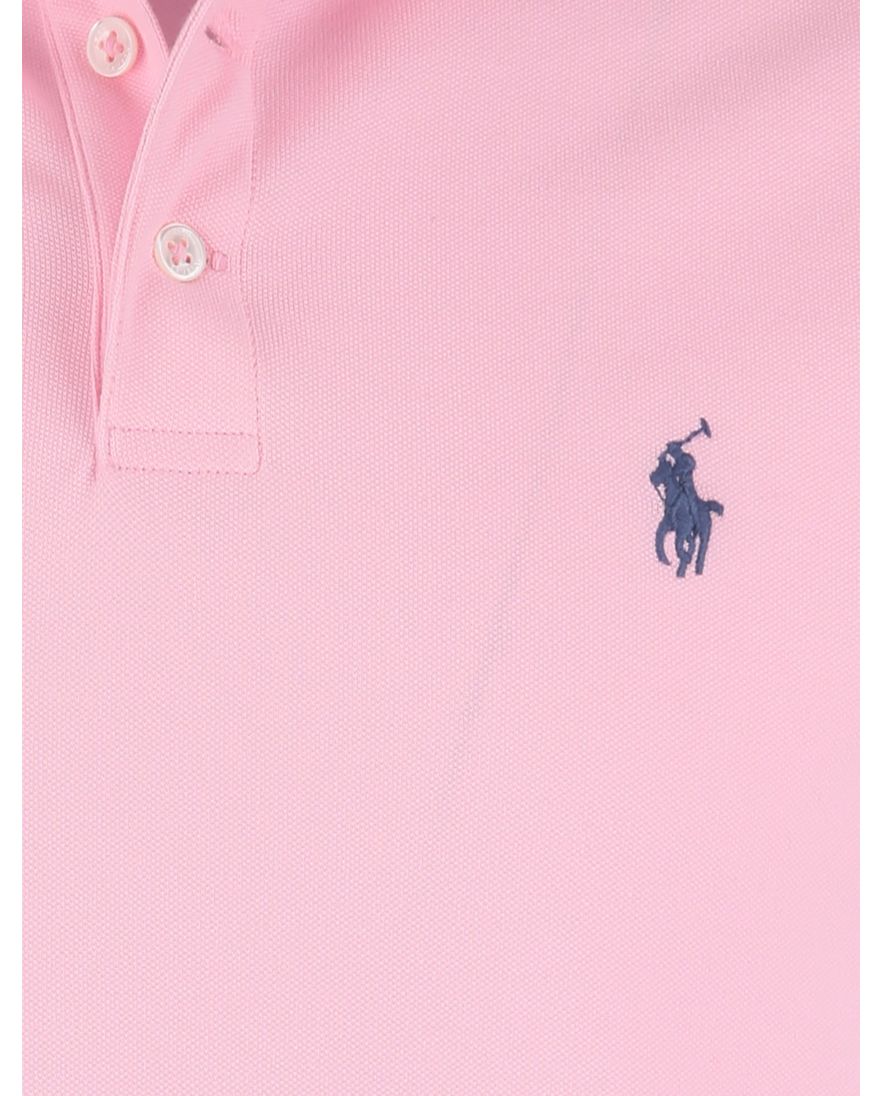 Polo Ralph Lauren Custom Slim Fit Polo Roze effen paars logo