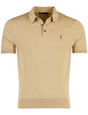 Polo Ralph Lauren Bruine poloshirt Ralph Lauren normale fit 3 knopen