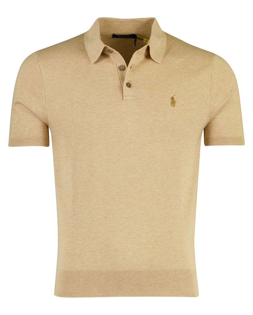 Bruine poloshirt Ralph Lauren normale fit 3 knopen