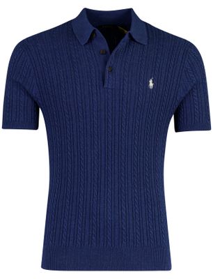 Polo Ralph Lauren Poloshirt Ralph Lauren korte mouw donkerblauw kabelstructuur