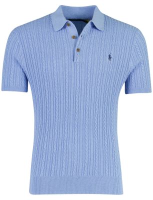Polo Ralph Lauren Poloshirt Ralph Lauren korte mouw blauw kabelstructuur