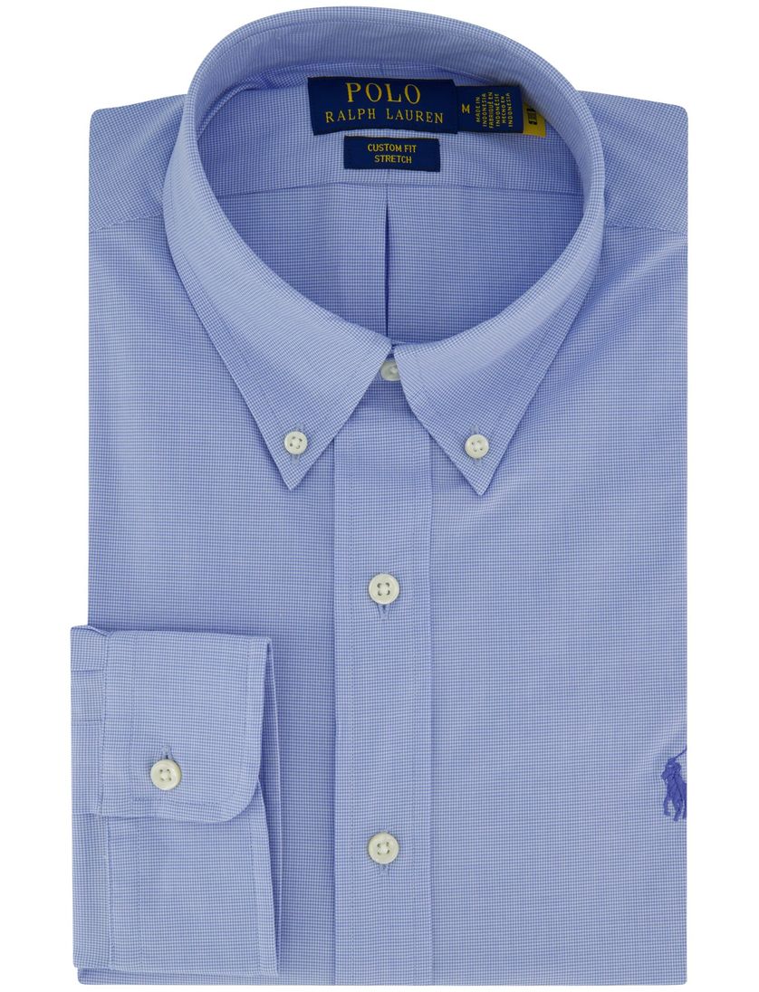 overhemd lichtblauw Ralph Lauren custom fit enkele manchet