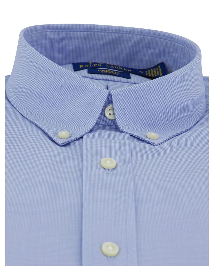 lichtblauw overhemd Ralph Lauren custom fit