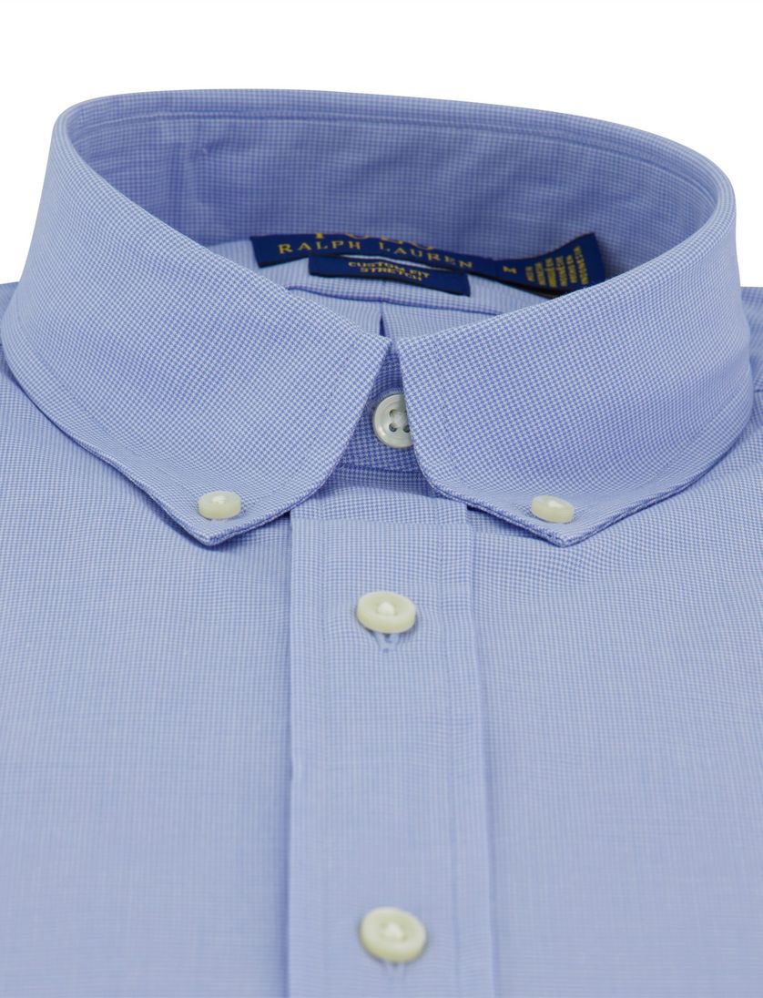 overhemd lichtblauw Ralph Lauren custom fit enkele manchet