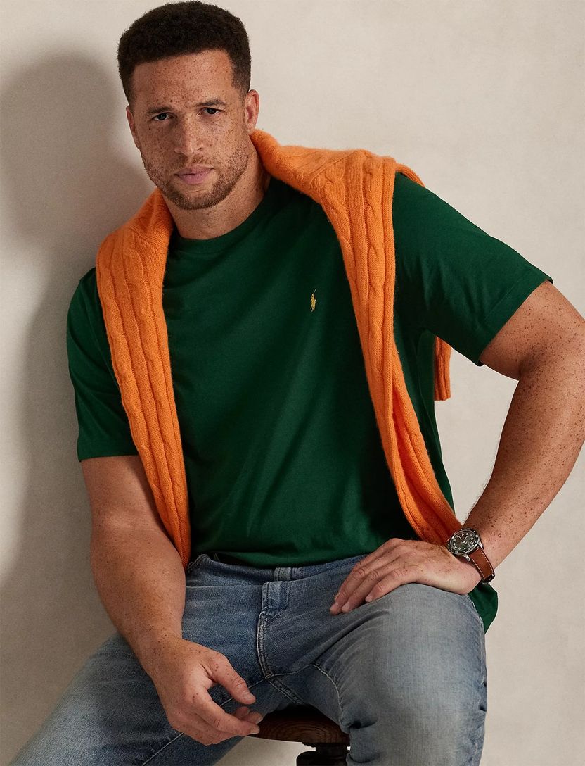 Groen T-shirt Polo Ralph Lauren Big & Tall gele details jersey