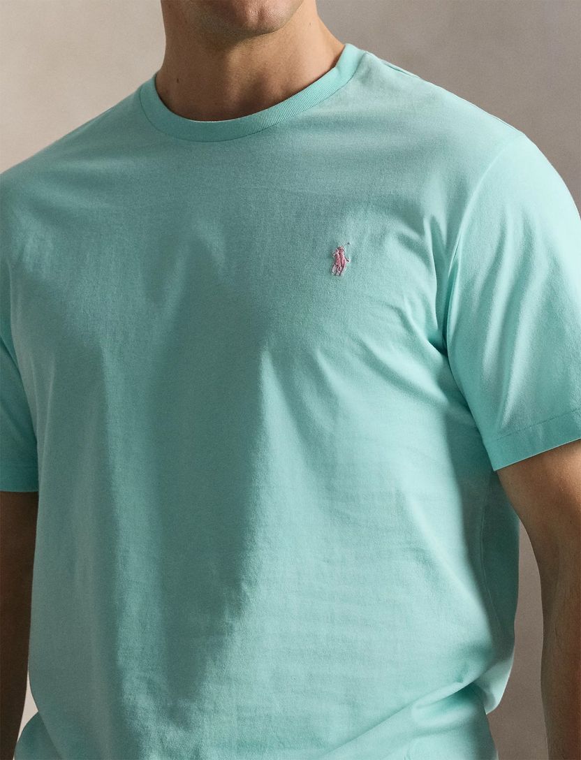 Lichtblauw T-shirt Polo Ralph Lauren Big & Tall roze logo
