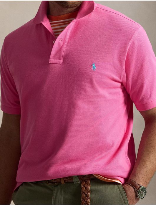 Polo Ralph Lauren Plus Size poloshirt roze korte mouw