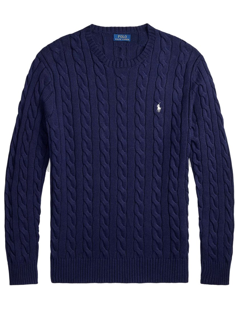 Donkerblauwe kabeltrui Polo Ralph Lauren Big & Tall