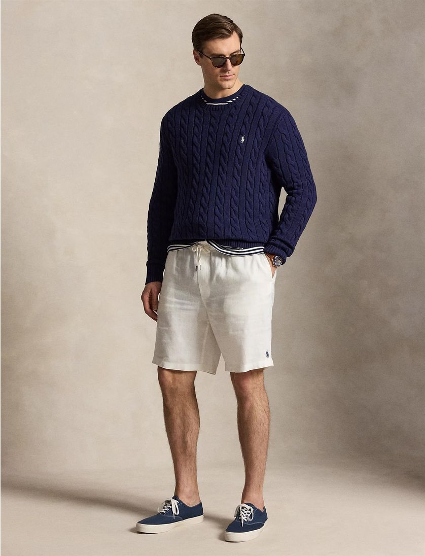 Donkerblauwe kabeltrui Polo Ralph Lauren Big & Tall