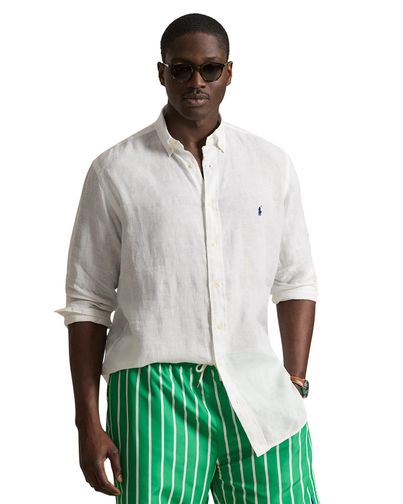 Polo Ralph Lauren Linnen overhemd wit Polo Ralph Lauren Big & Tall lichte knoop