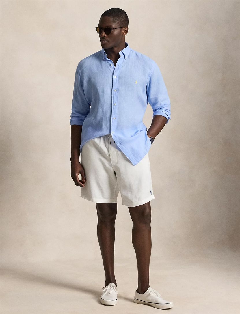 Overhemd lichtblauw Polo Ralph Lauren Big & Tall linnen