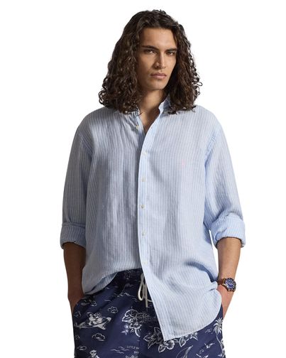 Polo Ralph Lauren Overhemd lichtblauw Polo Ralph Lauren Big & Tall gestreept linnen