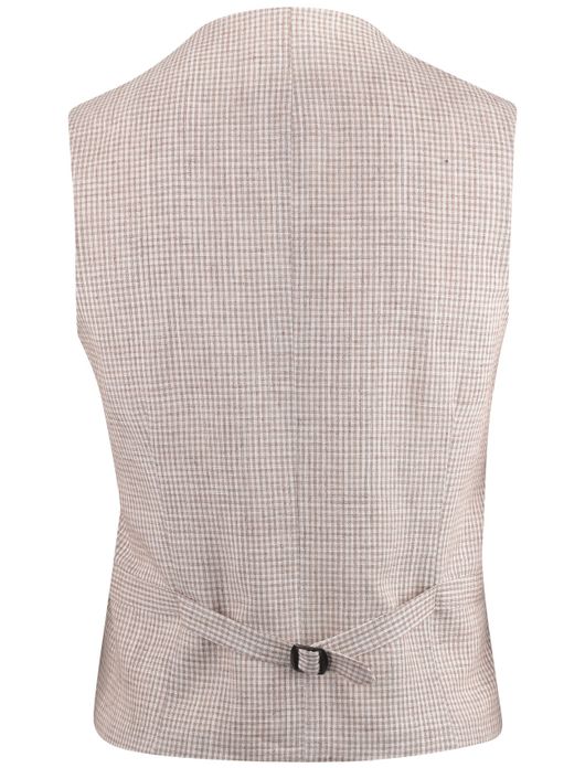 Club of Gents gilet beige wit geruit