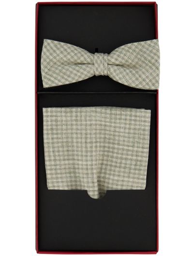 Carl Gross strik en pochet viscose Club of Gents geruit groen en creme