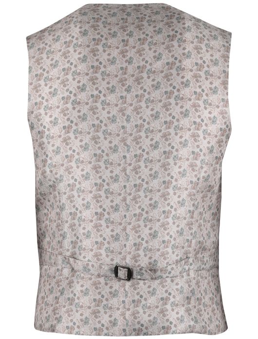 Club of Gents gilet beige zijde met groene bloemen