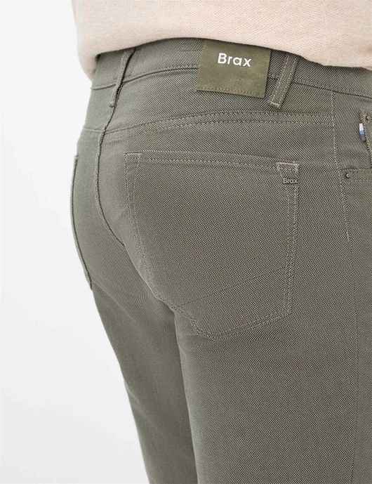 Brax pantalon 5-pocket normale fit katoen grijs