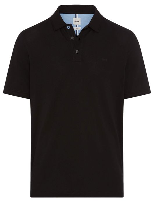Brax poloshirt zwart 3 knopen korte mouw