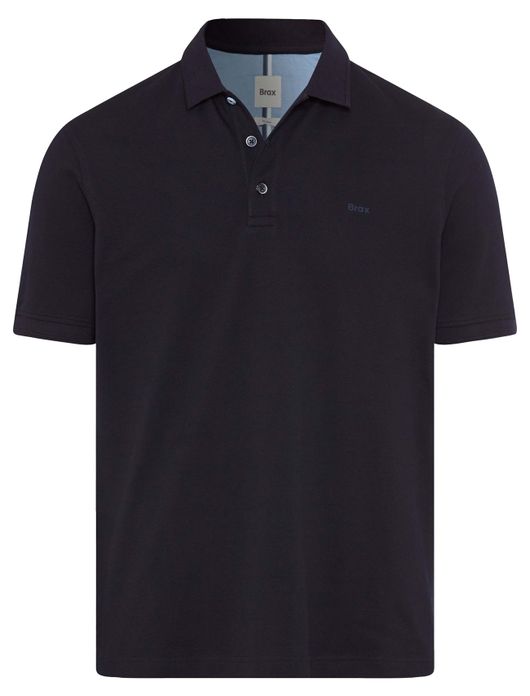 Brax poloshirt donkerblauw korte mouw 3 knopen