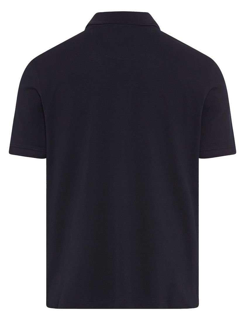 donkerblauwe polo korte mouw 3-knoops normale fit