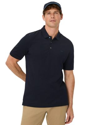 Brax Brax polo donkerblauw korte mouw 3-knoops