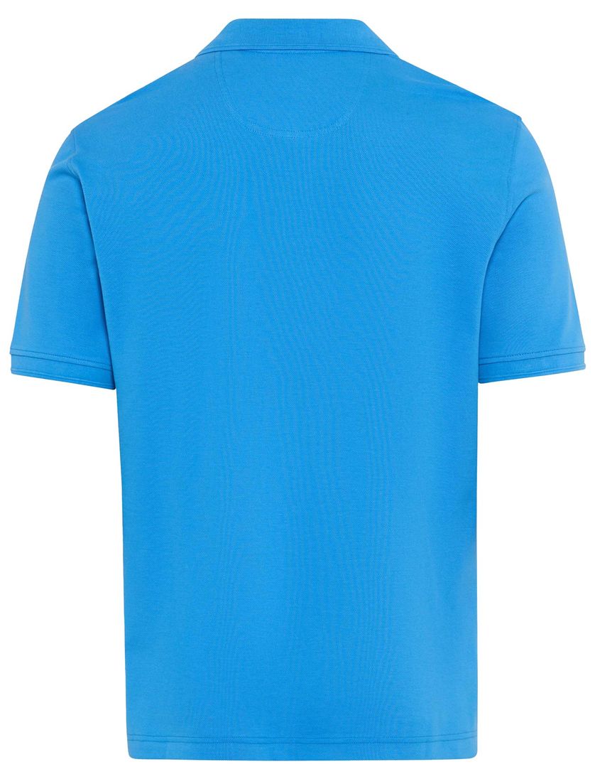 Brax poloshirt blauw korte mouw 3 knopen