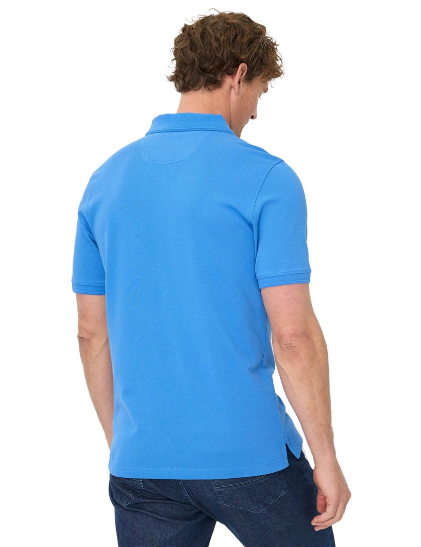 Brax poloshirt blauw korte mouw 3 knopen
