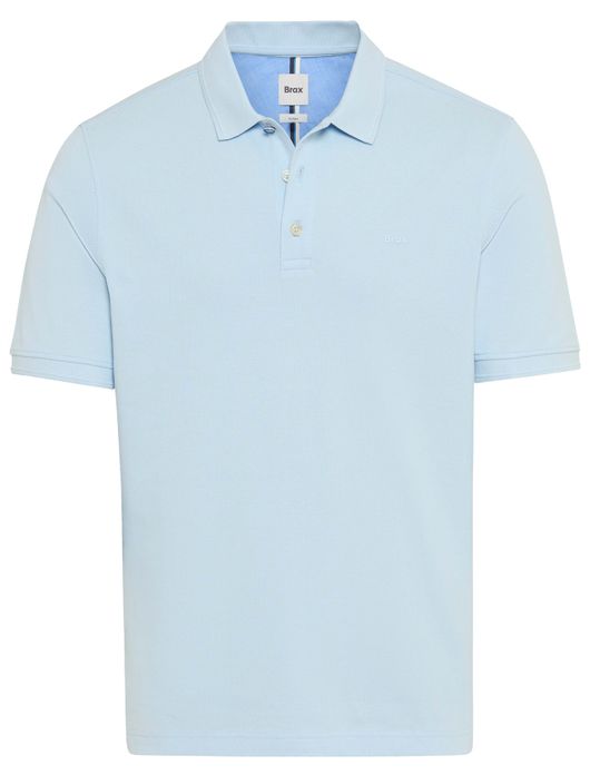 Brax poloshirt lichtblauw 3 knopen katoen