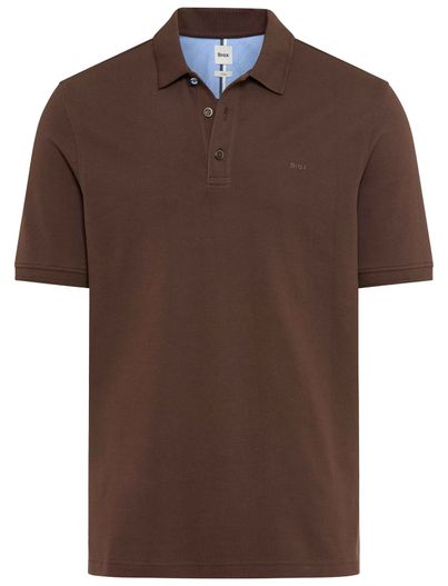 Brax bruine polo Brax katoen normale fit korte mouw