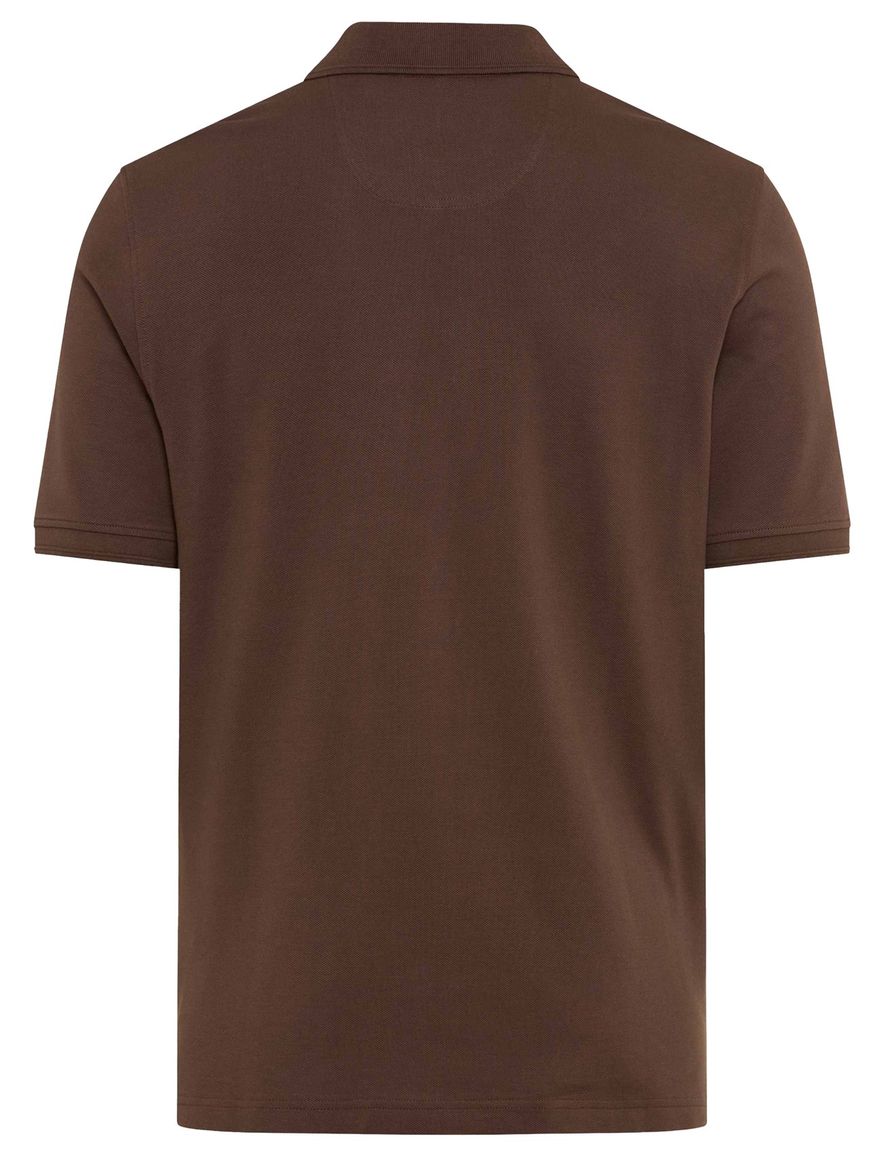 Brax poloshirt bruin korte mouw katoen