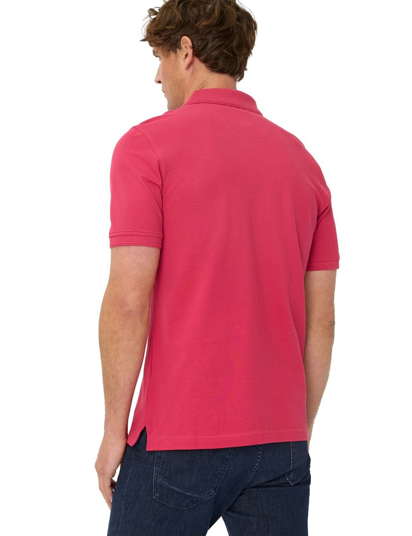 Brax poloshirt roze normale fit korte mouw 3-knoops