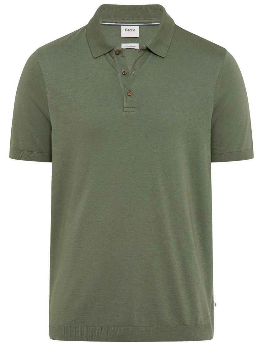 Brax poloshirt groen normale fit 3 knopen