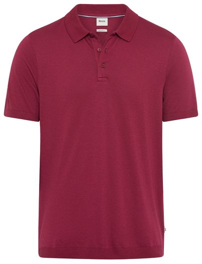 Brax Brax polo rood 3 knoops normale fit
