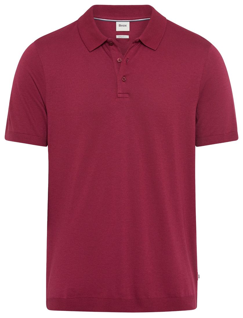 Brax polo rood normale fit 3 knopen