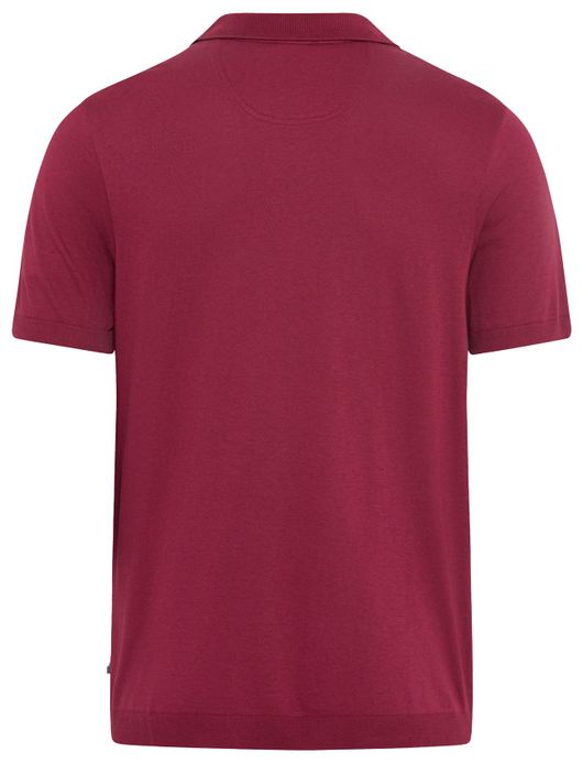 Brax polo rood normale fit 3 knoops