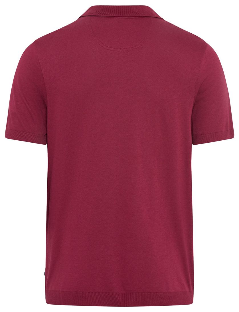 Brax polo rood normale fit 3 knopen