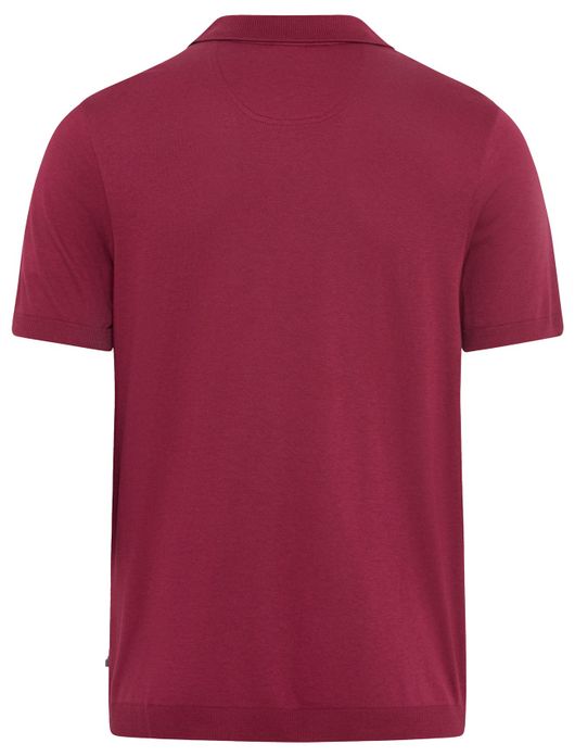 Brax poloshirt rood effen katoen