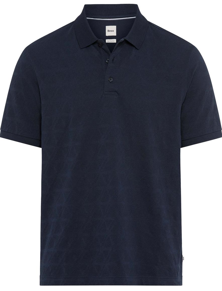 Brax poloshirt donkerblauw 3 knoops effen