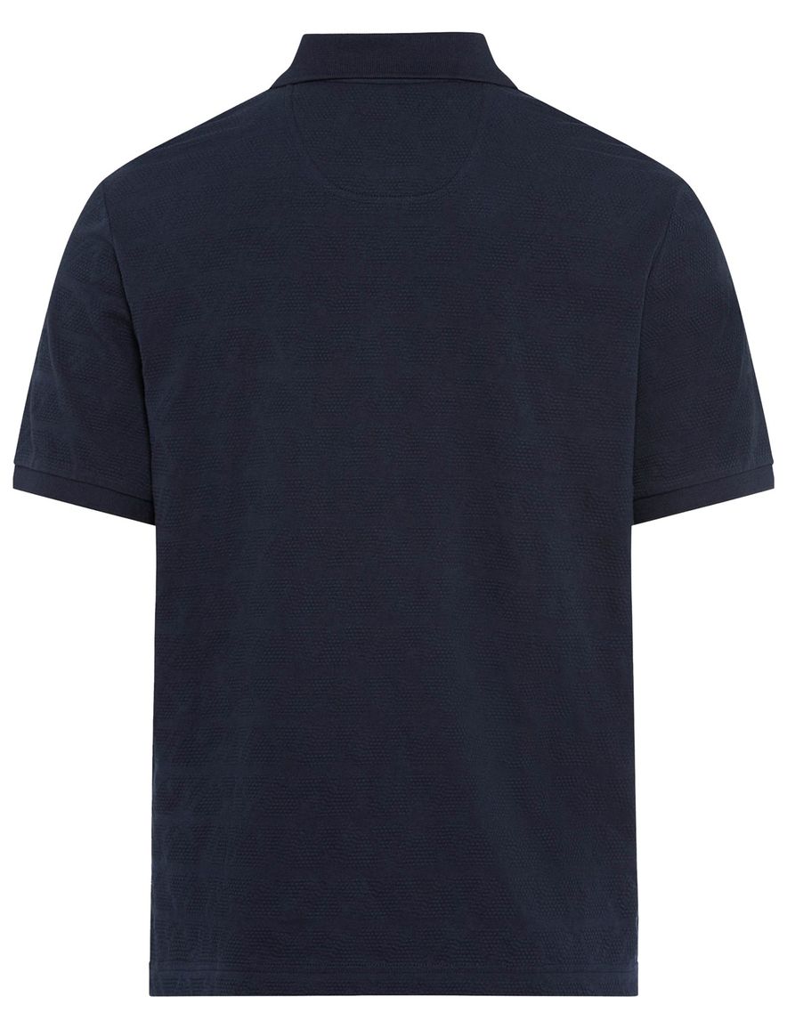 Brax poloshirt donkerblauw 3 knoops effen