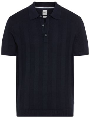 Brax Brax poloshirt gestreept donkerblauw normale fit katoen